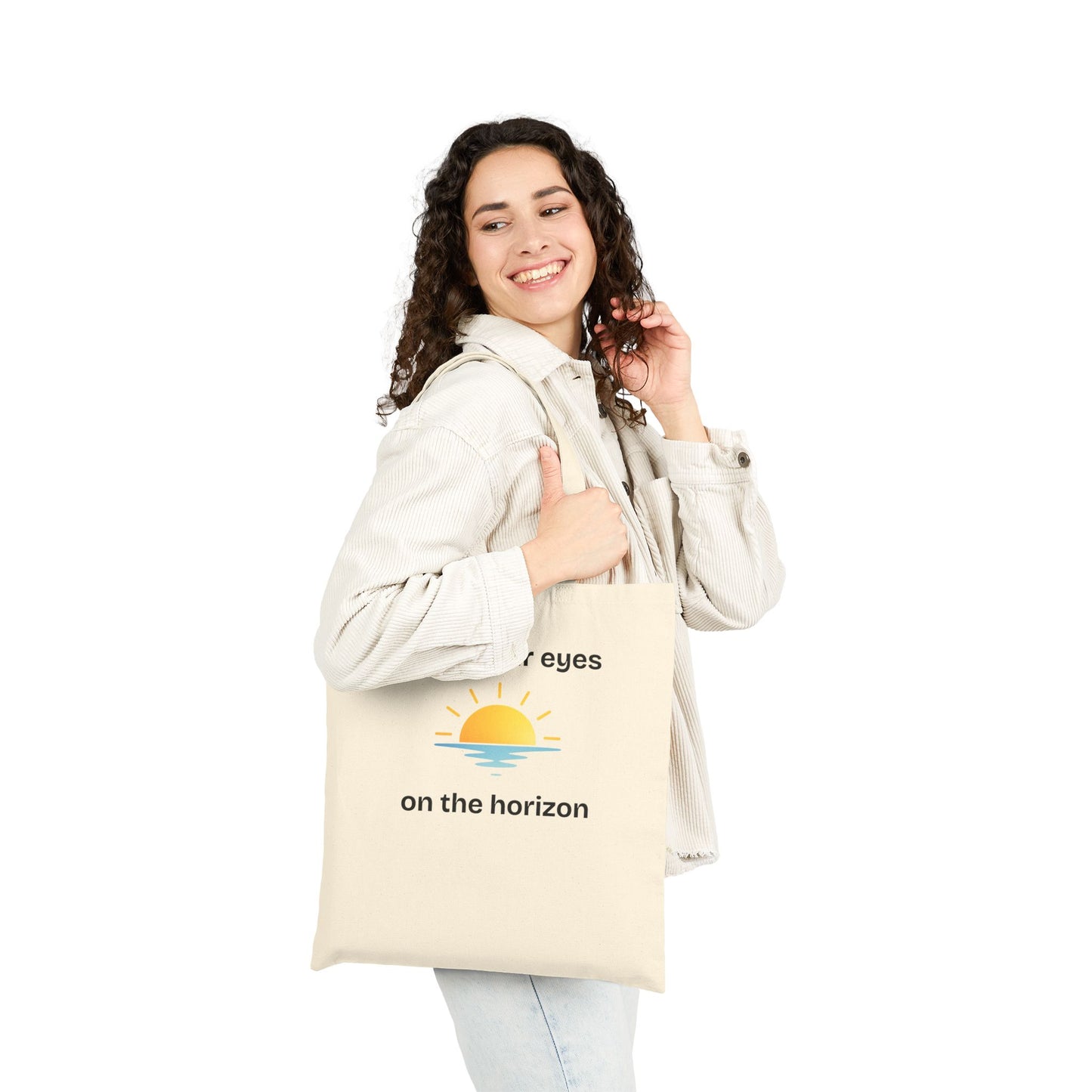 Horizon Sunrise Tote — "Keep your eyes on the horizon" Cotton Canvas Bag