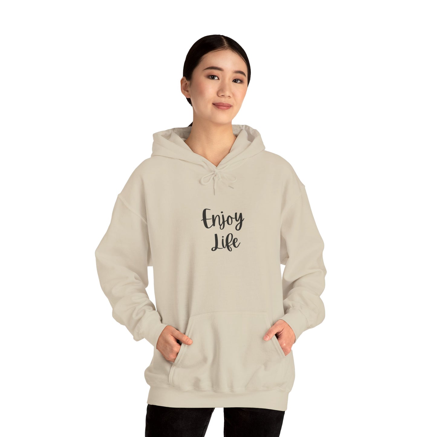 Enjoy Life Hoodie - Minimal Inspirational Graphic Pullover