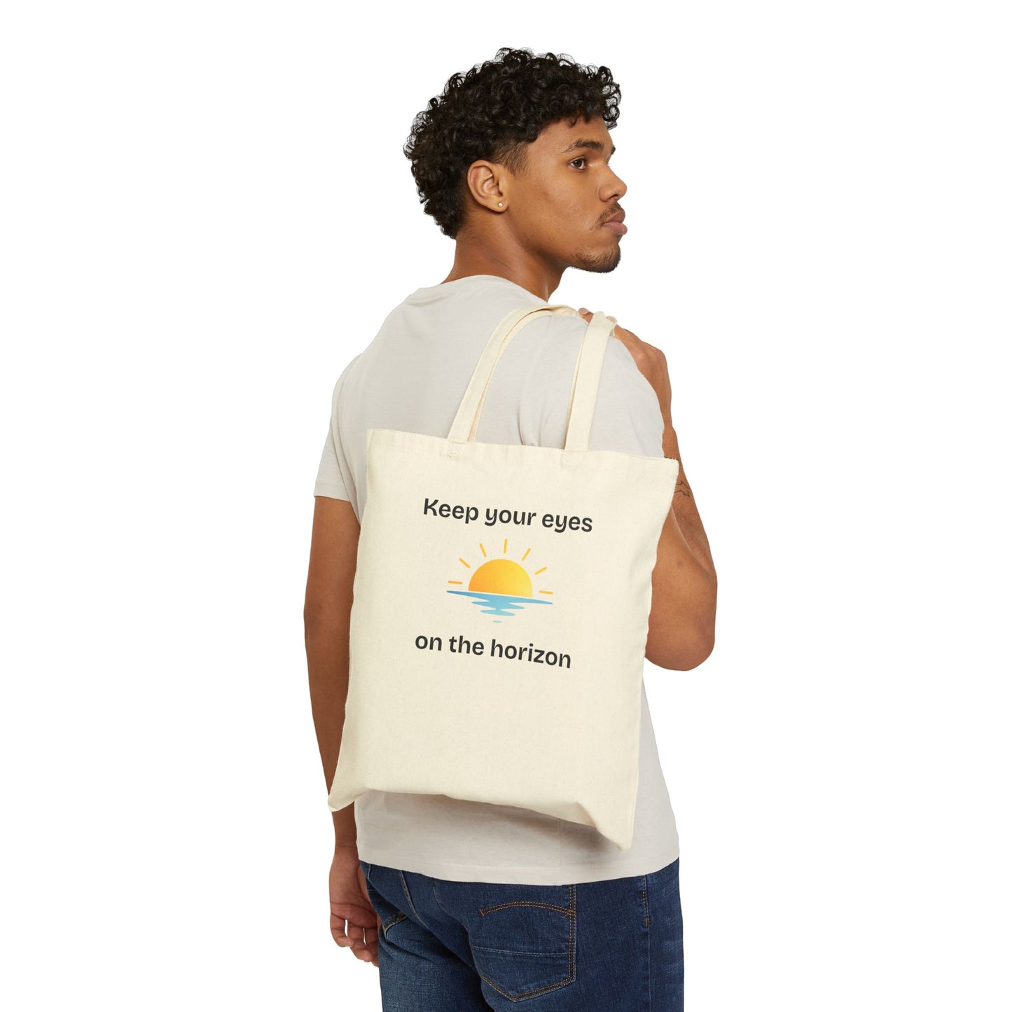 Horizon Sunrise Tote — "Keep your eyes on the horizon" Cotton Canvas Bag