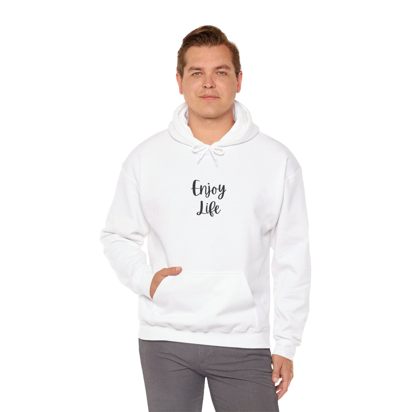 Enjoy Life Hoodie - Minimal Inspirational Graphic Pullover