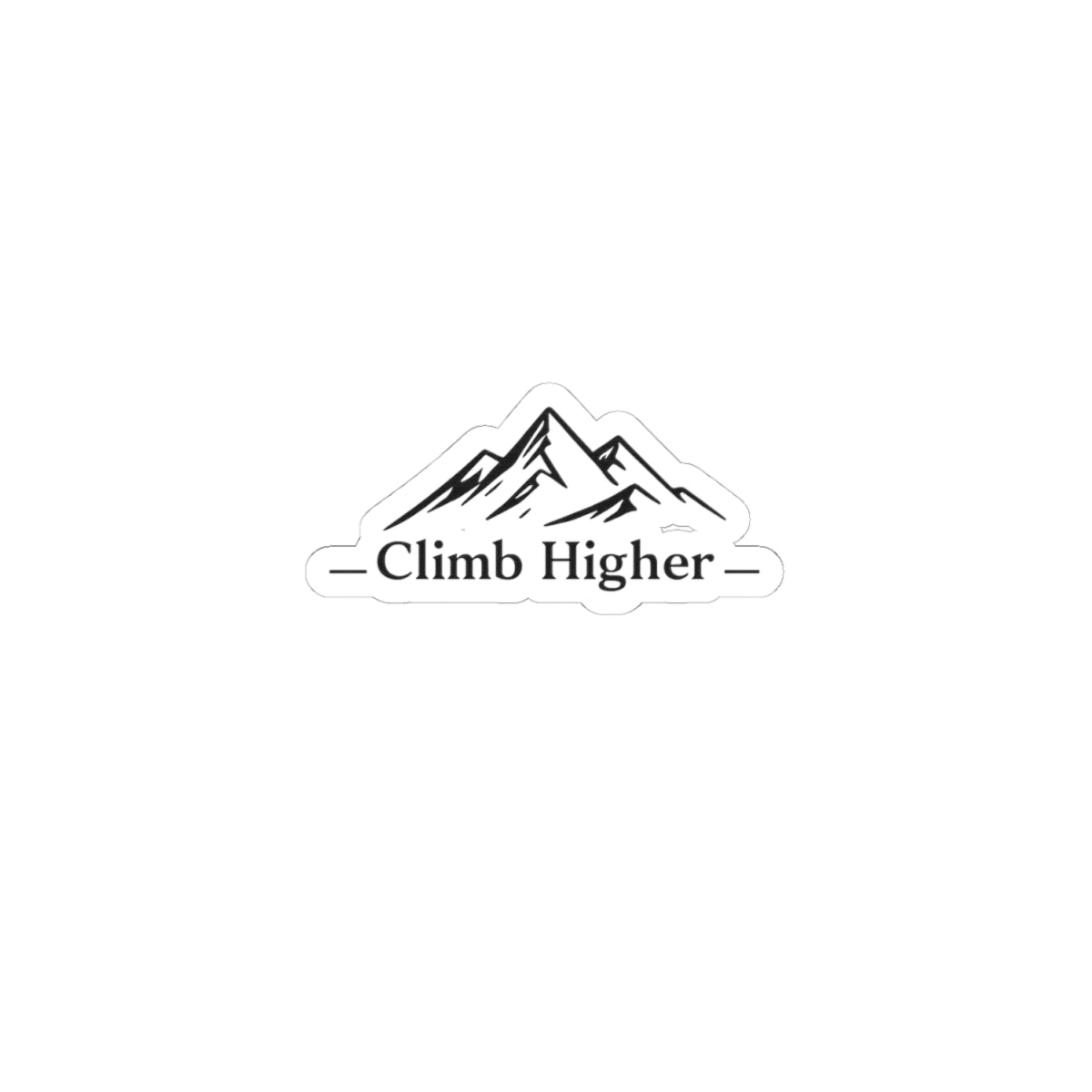Climb Higher Mountain Sticker — Minimalist Outdoor Adventure Laptop Decal
