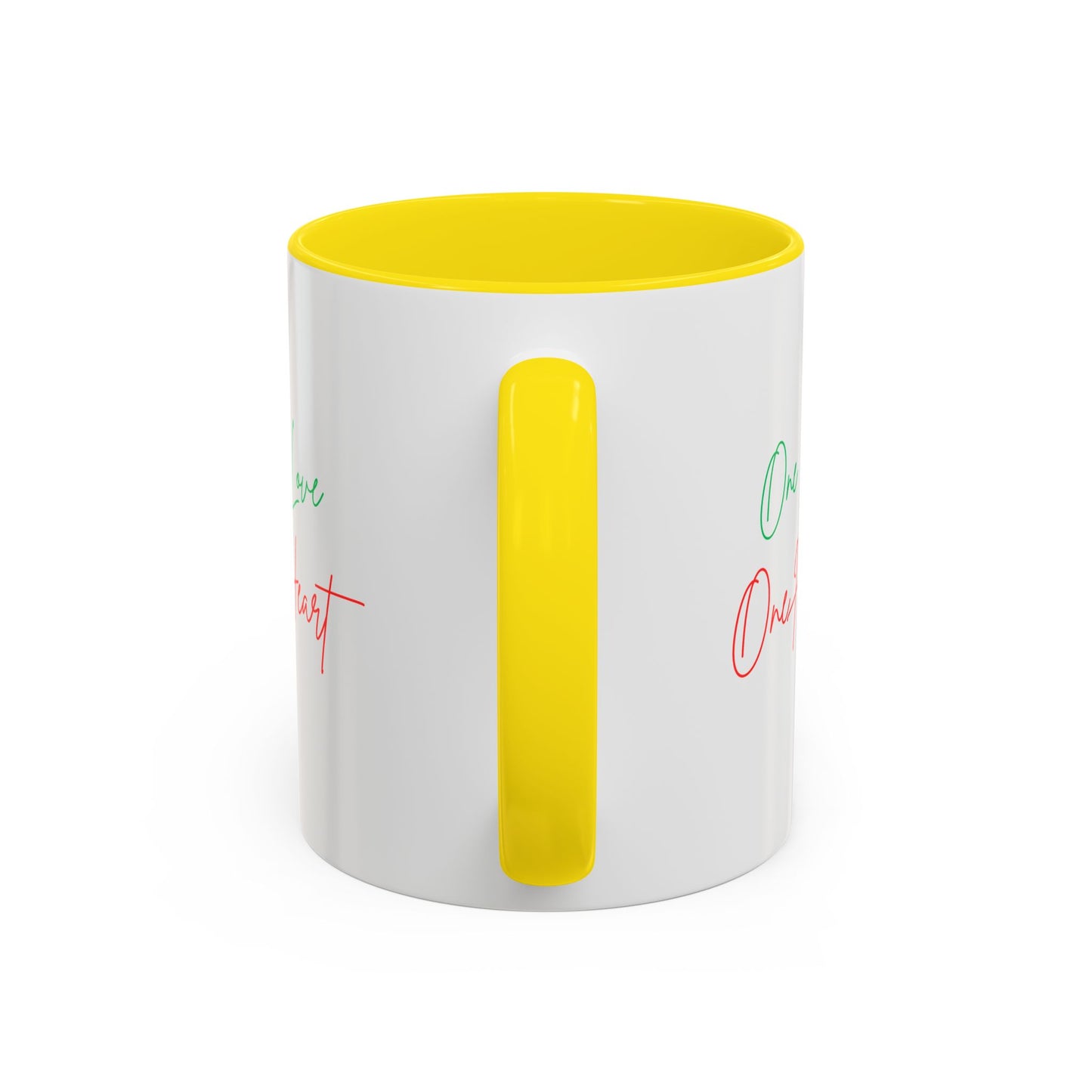 One Love One Heart Accent Coffee Mug — Inspirational Romantic Gift