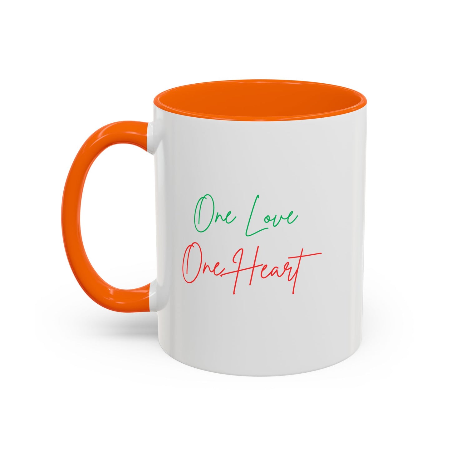 One Love One Heart Accent Coffee Mug — Inspirational Romantic Gift