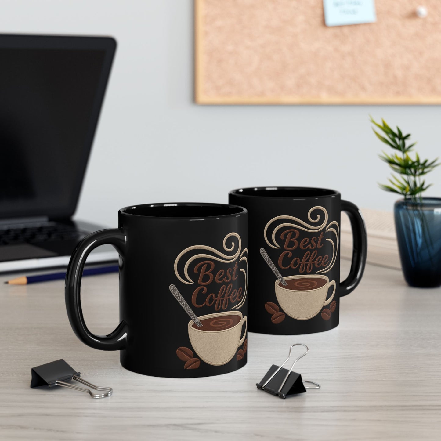 Best Coffee Mug — Black Ceramic Coffee Lover Gift (11oz & 15oz)