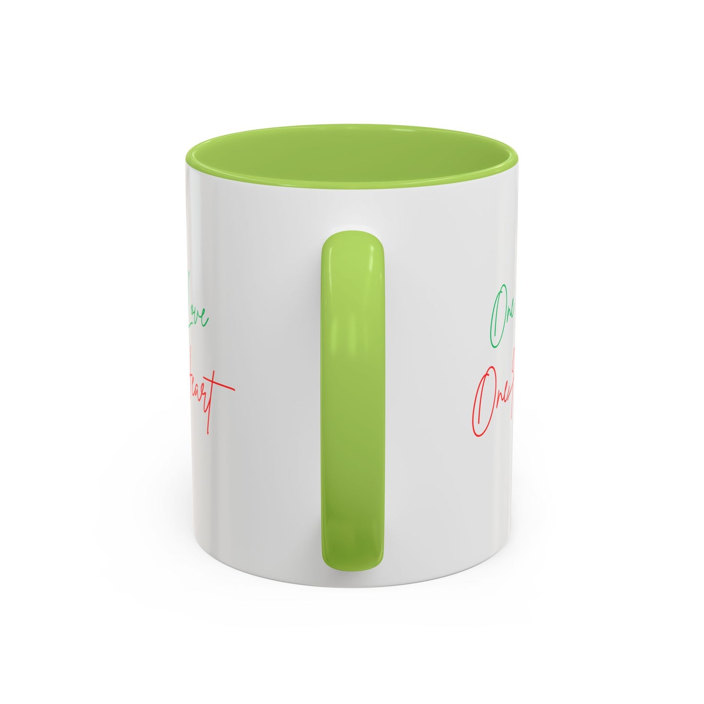 One Love One Heart Accent Coffee Mug — Inspirational Romantic Gift