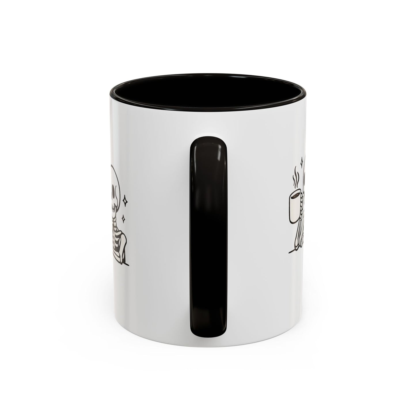 Skeleton Coffee Mug – Cute Skeleton Holding Coffee, Gothic Halloween Ceramic Mug (11oz & 15oz)