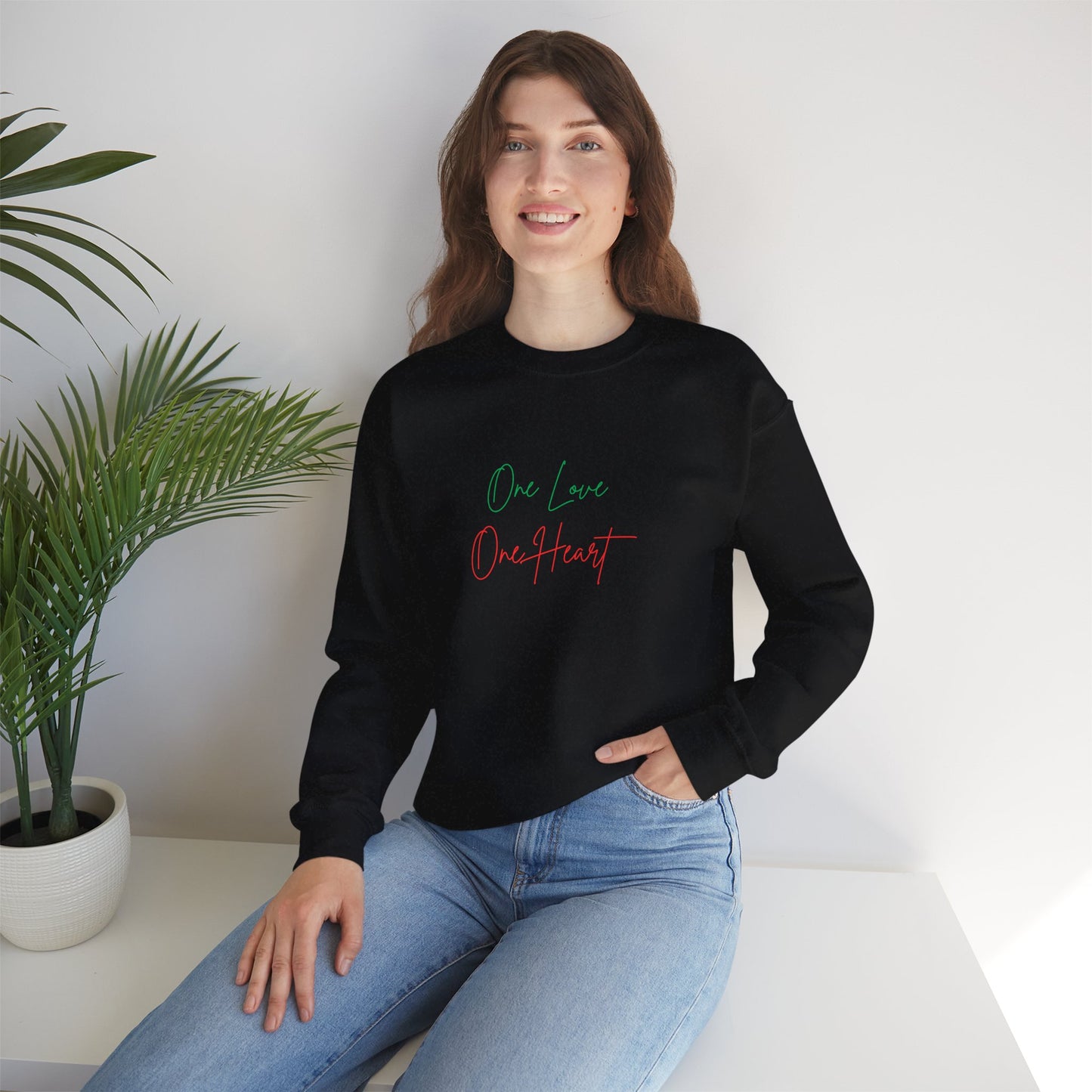 Crewneck Sweatshirt — "One Love One Heart"