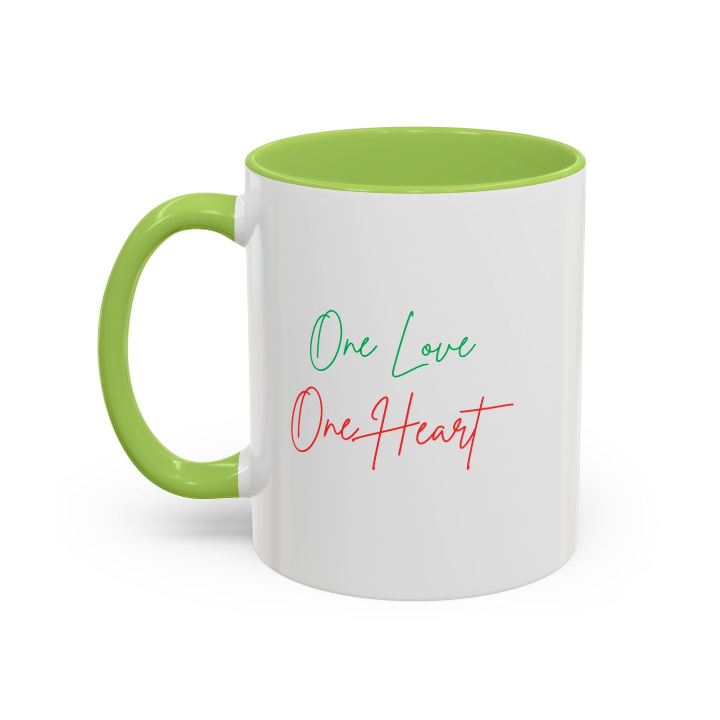 One Love One Heart Accent Coffee Mug — Inspirational Romantic Gift