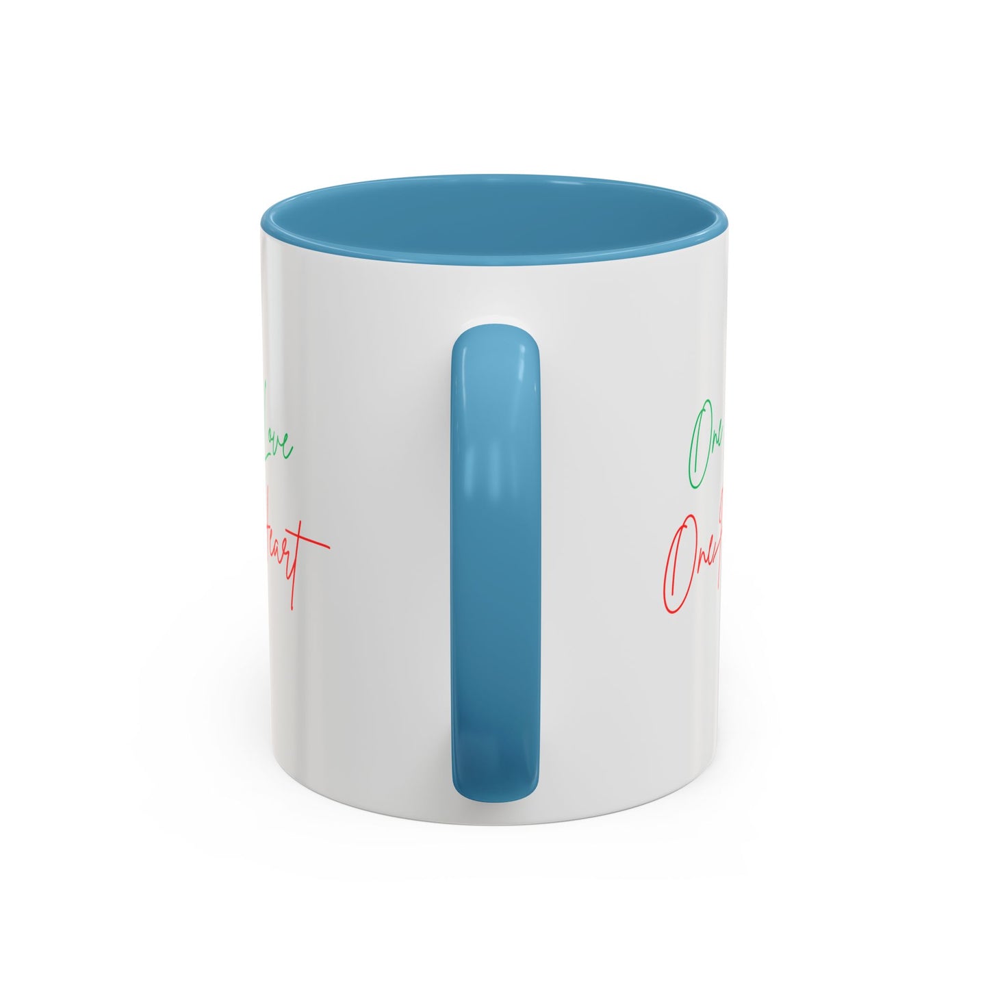 One Love One Heart Accent Coffee Mug — Inspirational Romantic Gift