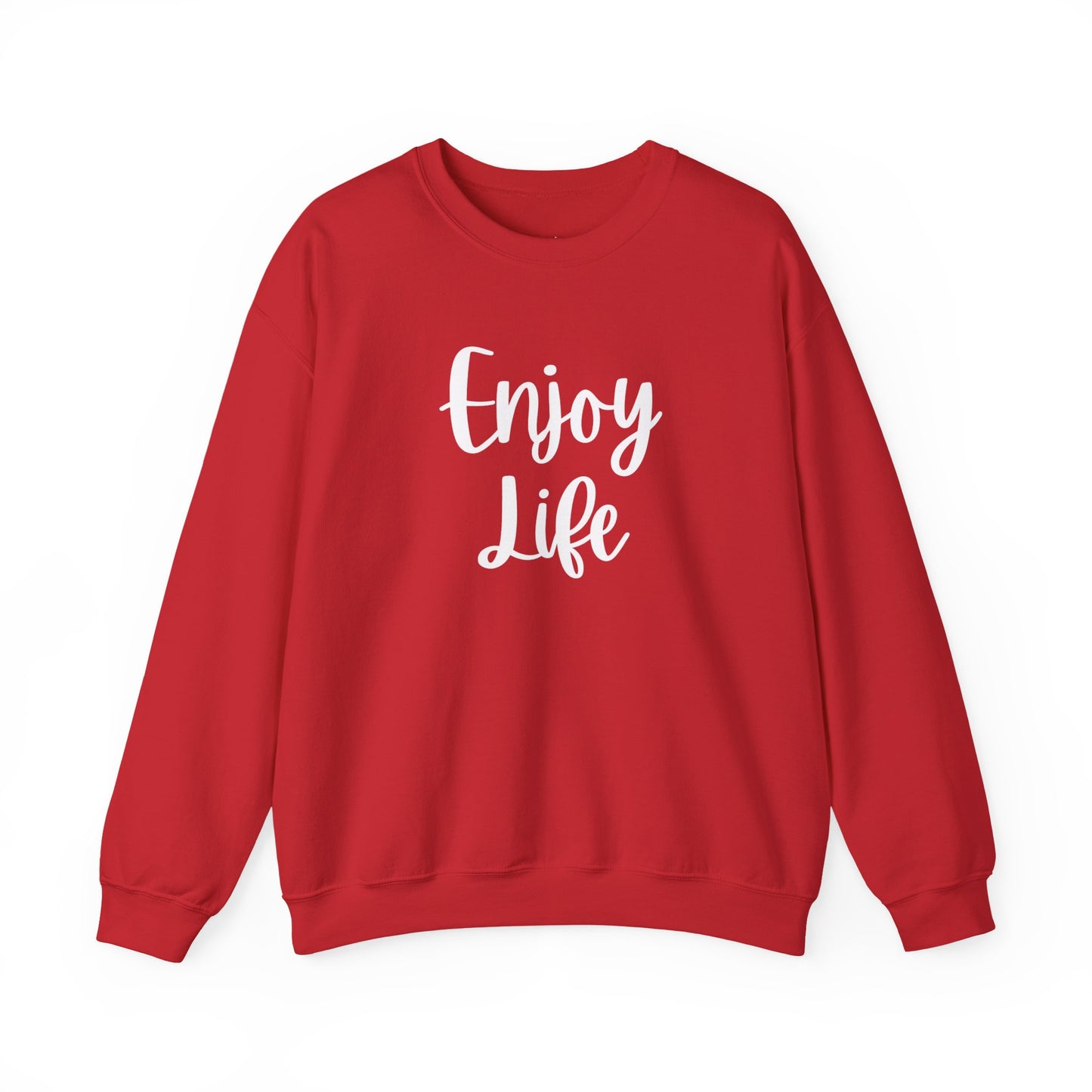 Crewneck Sweatshirt — “Enjoy Life” Script Motivational Pullover