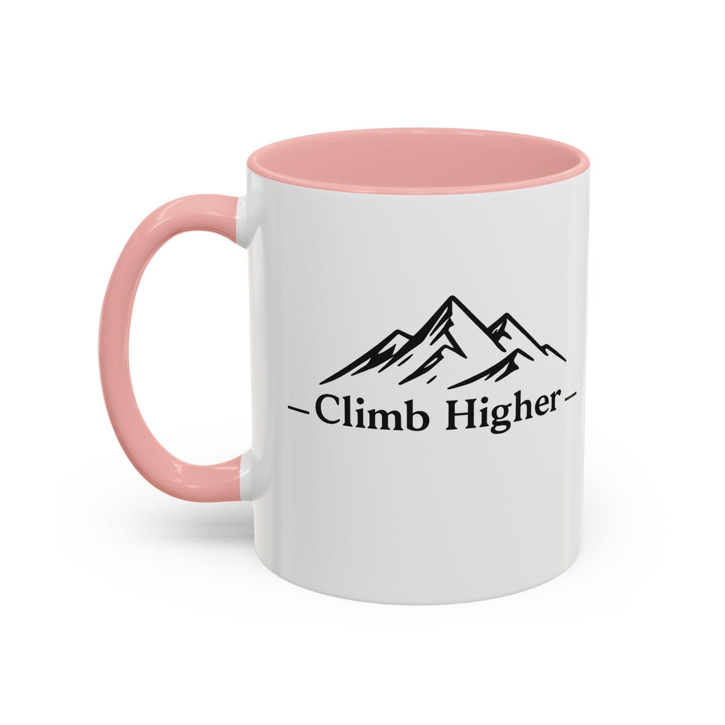 Climb Higher Mountain Coffee Mug — Inspirational Hiking Camper Gift (11/15oz)
