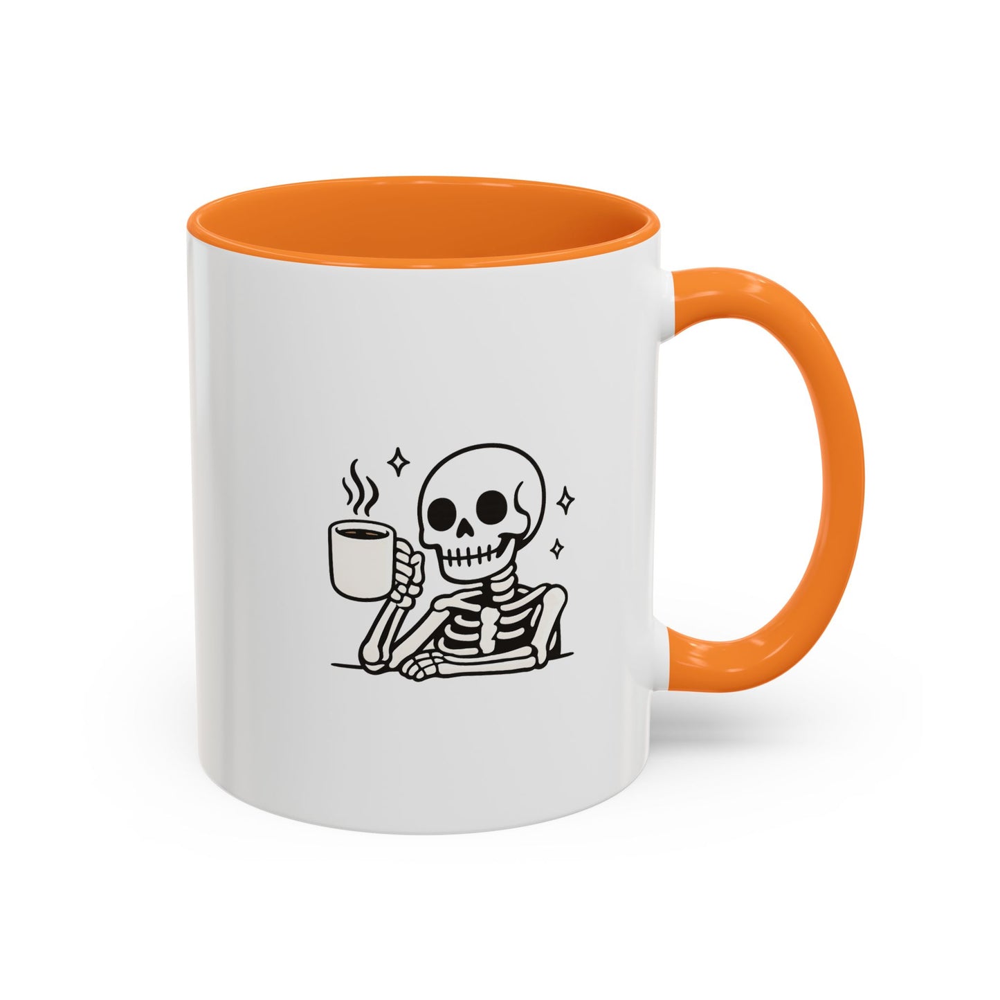 Skeleton Coffee Mug – Cute Skeleton Holding Coffee, Gothic Halloween Ceramic Mug (11oz & 15oz)