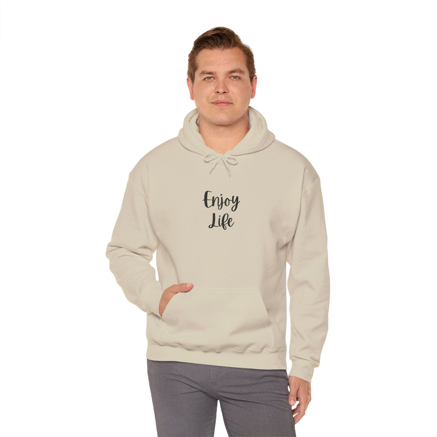 Enjoy Life Hoodie - Minimal Inspirational Graphic Pullover