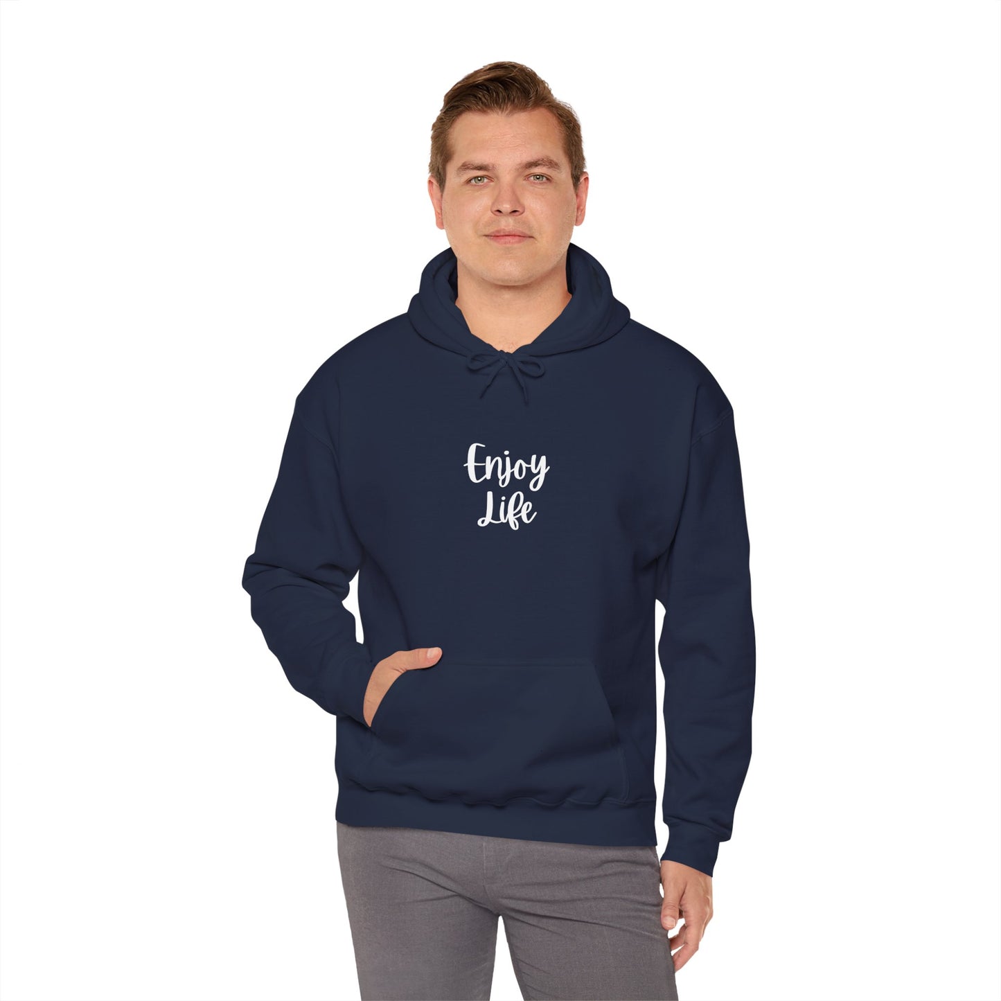 Enjoy Life Hoodie - Minimal Inspirational Graphic Pullover