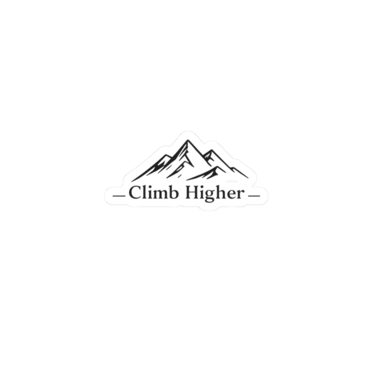 Climb Higher Mountain Sticker — Minimalist Outdoor Adventure Laptop Decal