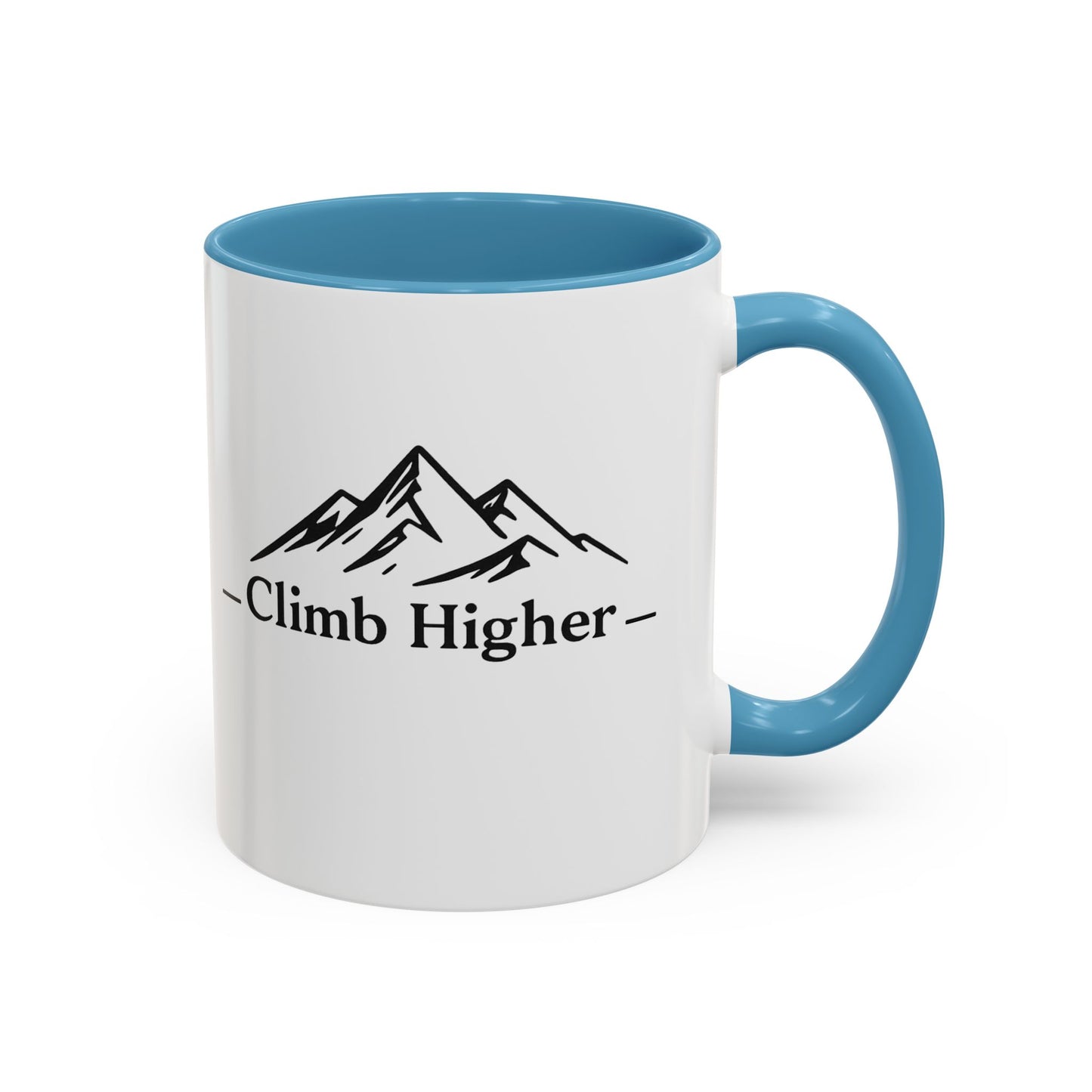 Climb Higher Mountain Coffee Mug — Inspirational Hiking Camper Gift (11/15oz)