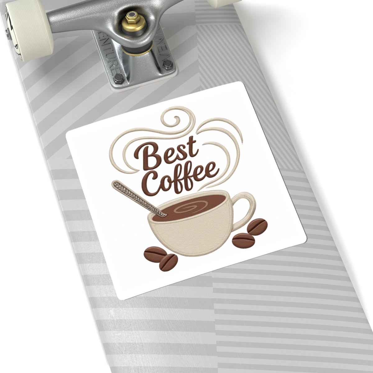 Best Coffee Kiss-Cut Sticker — Cute Coffee Cup Decal for Laptops & Mugs