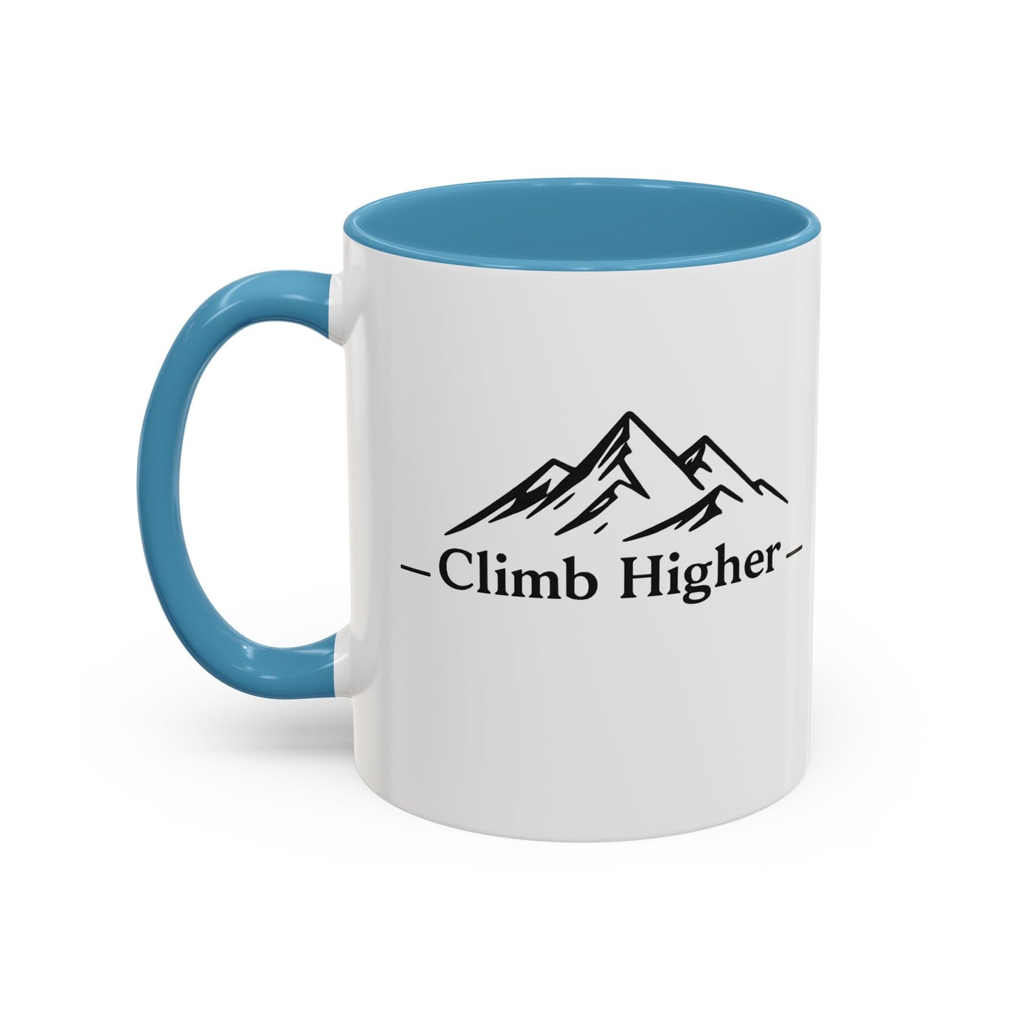 Climb Higher Mountain Coffee Mug — Inspirational Hiking Camper Gift (11/15oz)