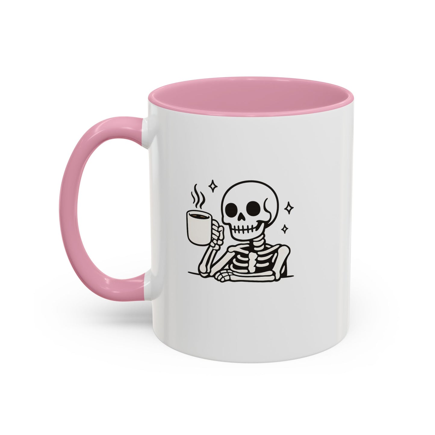 Skeleton Coffee Mug – Cute Skeleton Holding Coffee, Gothic Halloween Ceramic Mug (11oz & 15oz)