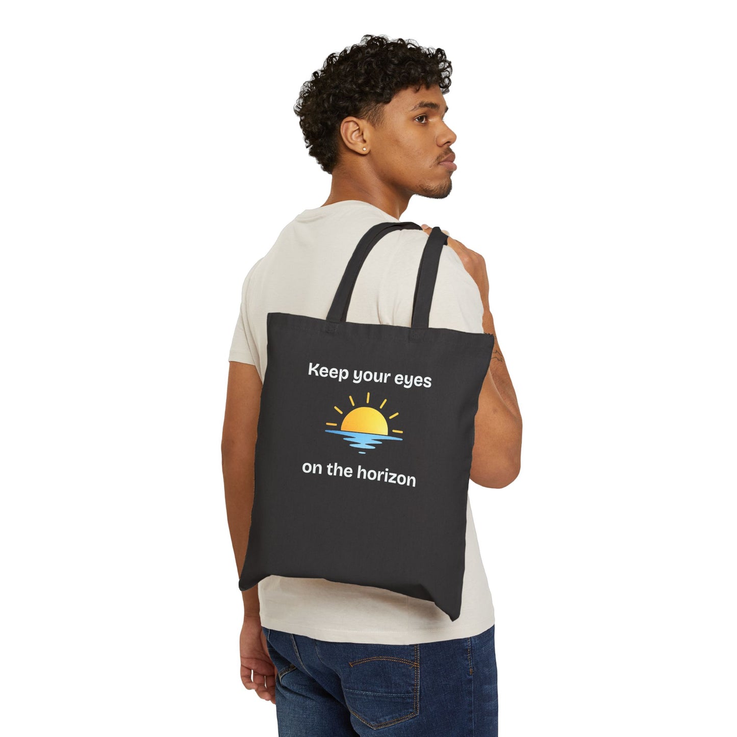 Horizon Sunrise Tote — "Keep your eyes on the horizon" Cotton Canvas Bag