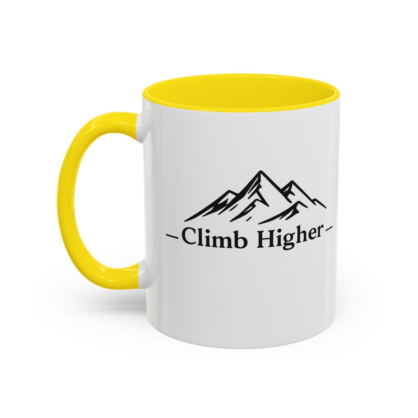 Climb Higher Mountain Coffee Mug — Inspirational Hiking Camper Gift (11/15oz)
