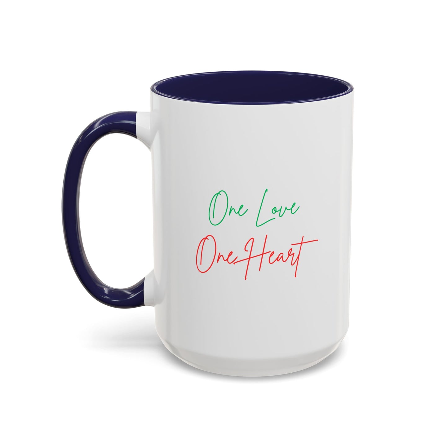 One Love One Heart Accent Coffee Mug — Inspirational Romantic Gift