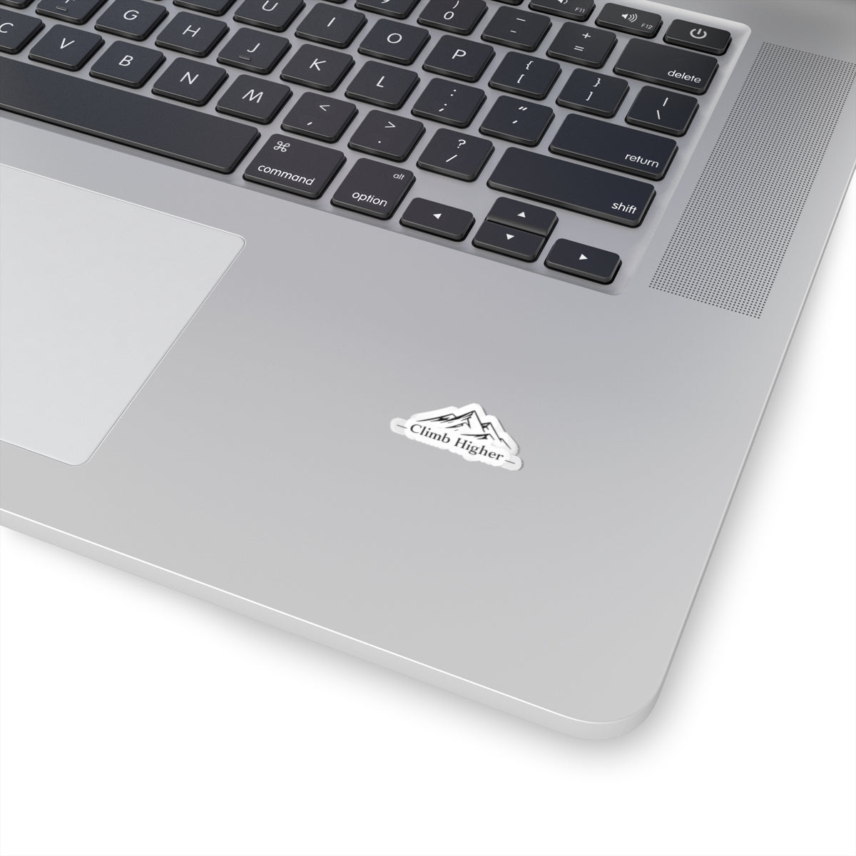 Climb Higher Mountain Sticker — Minimalist Outdoor Adventure Laptop Decal