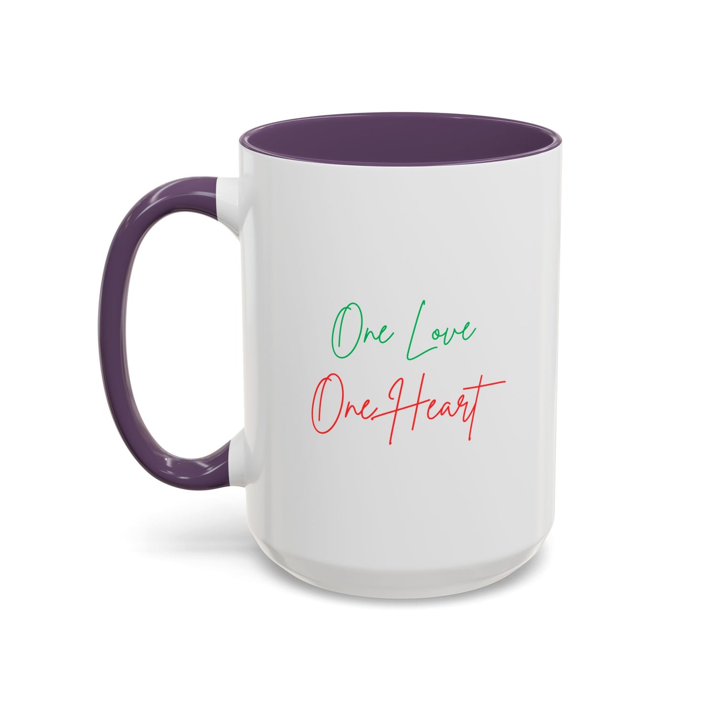 One Love One Heart Accent Coffee Mug — Inspirational Romantic Gift