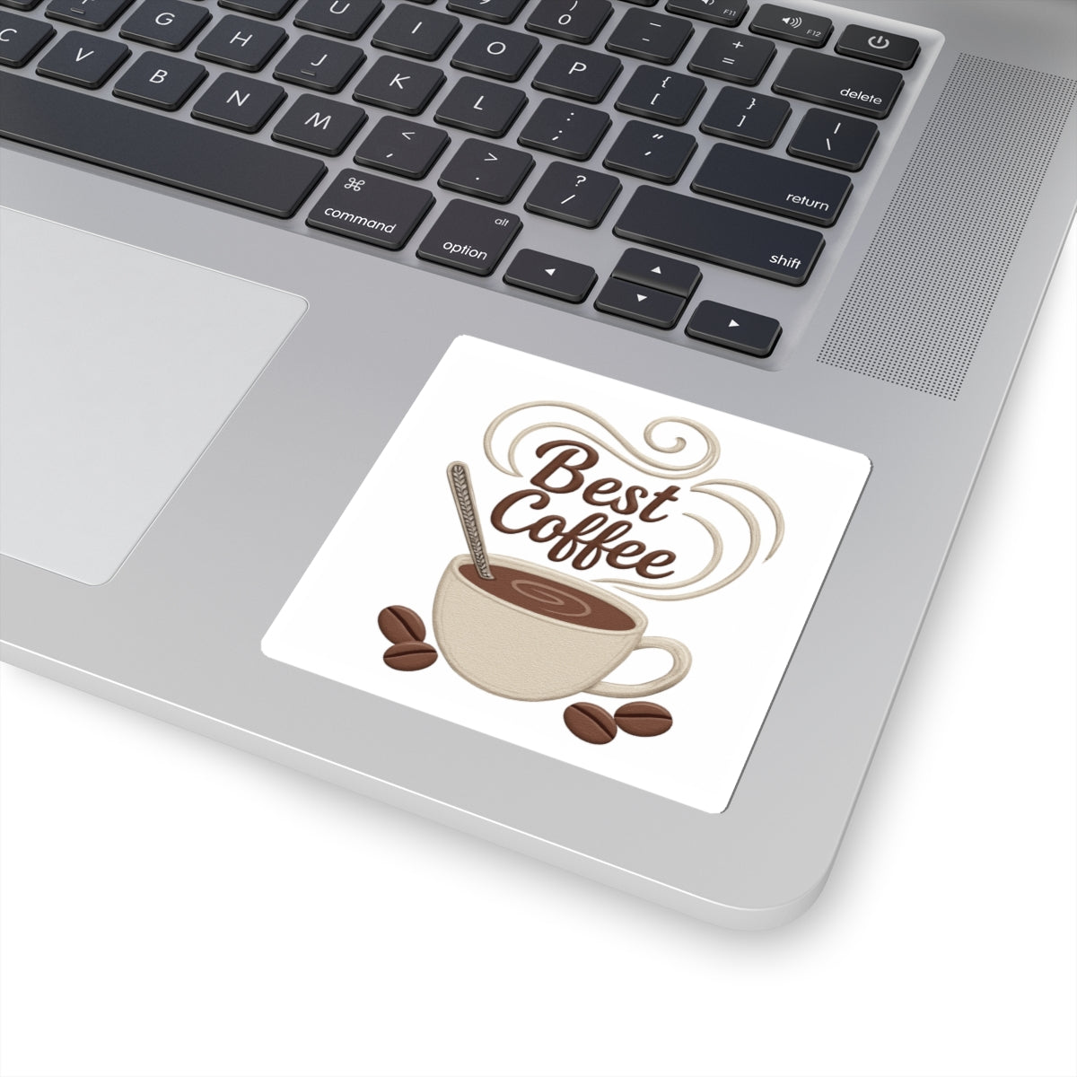 Best Coffee Kiss-Cut Sticker — Cute Coffee Cup Decal for Laptops & Mugs