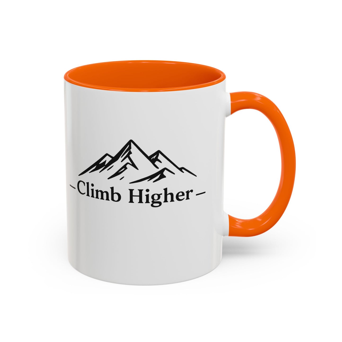 Climb Higher Mountain Coffee Mug — Inspirational Hiking Camper Gift (11/15oz)