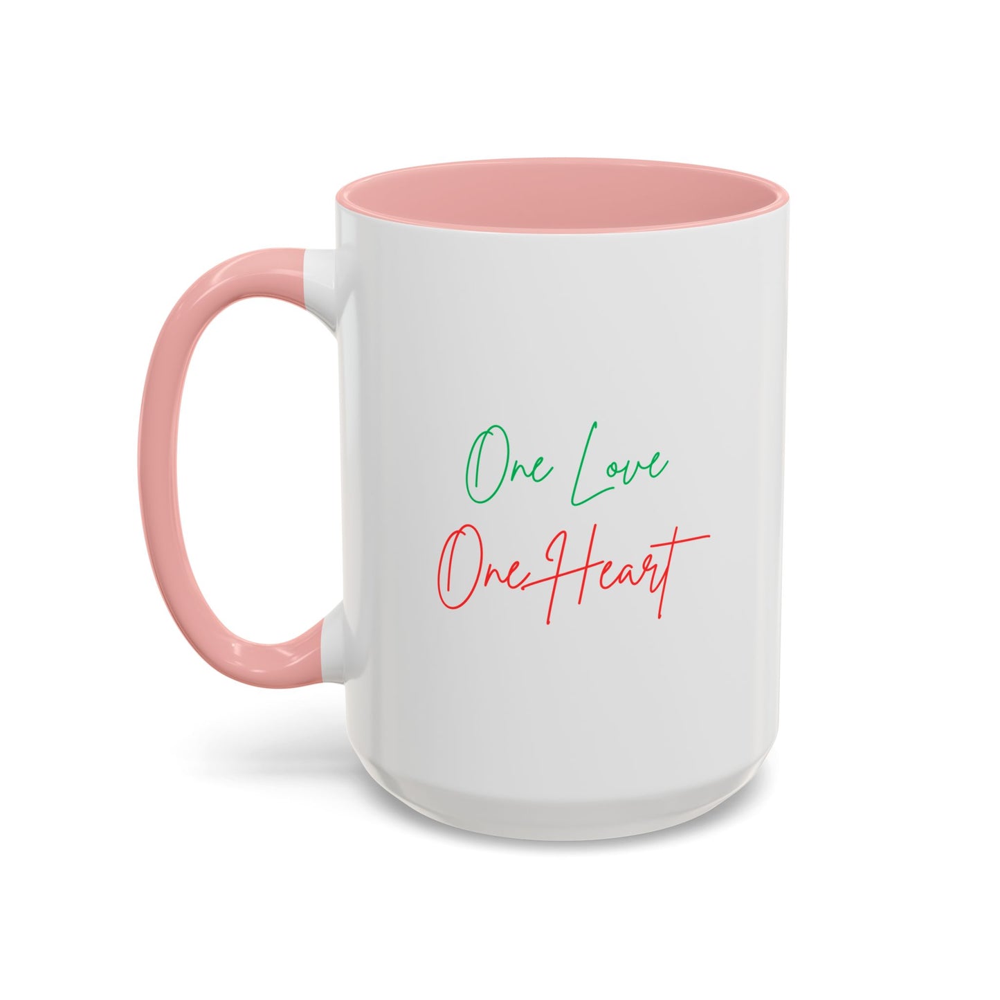 One Love One Heart Accent Coffee Mug — Inspirational Romantic Gift