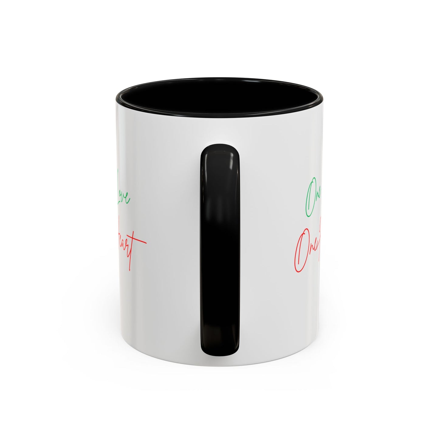 One Love One Heart Accent Coffee Mug — Inspirational Romantic Gift