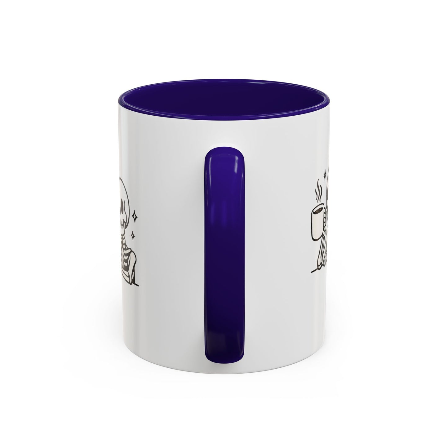 Skeleton Coffee Mug – Cute Skeleton Holding Coffee, Gothic Halloween Ceramic Mug (11oz & 15oz)