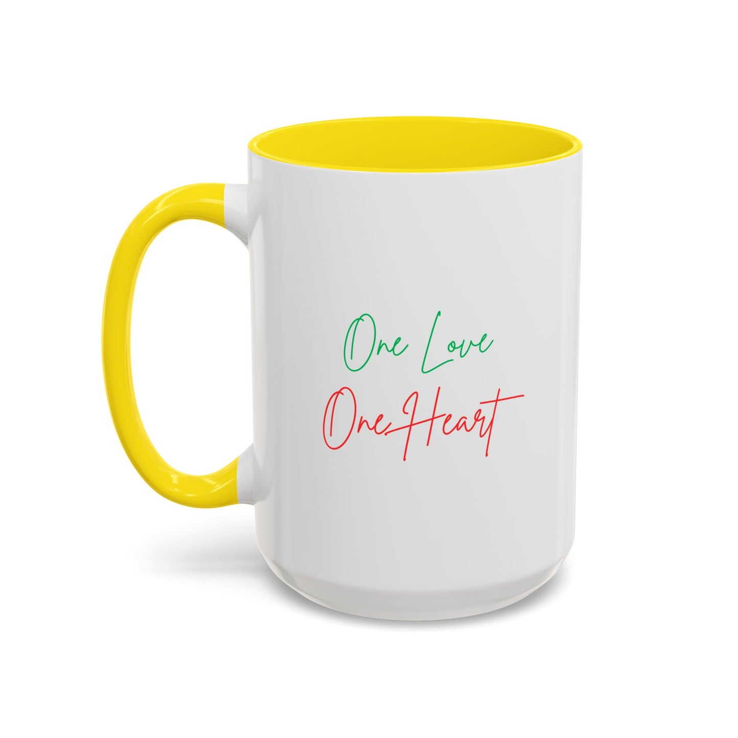 One Love One Heart Accent Coffee Mug — Inspirational Romantic Gift
