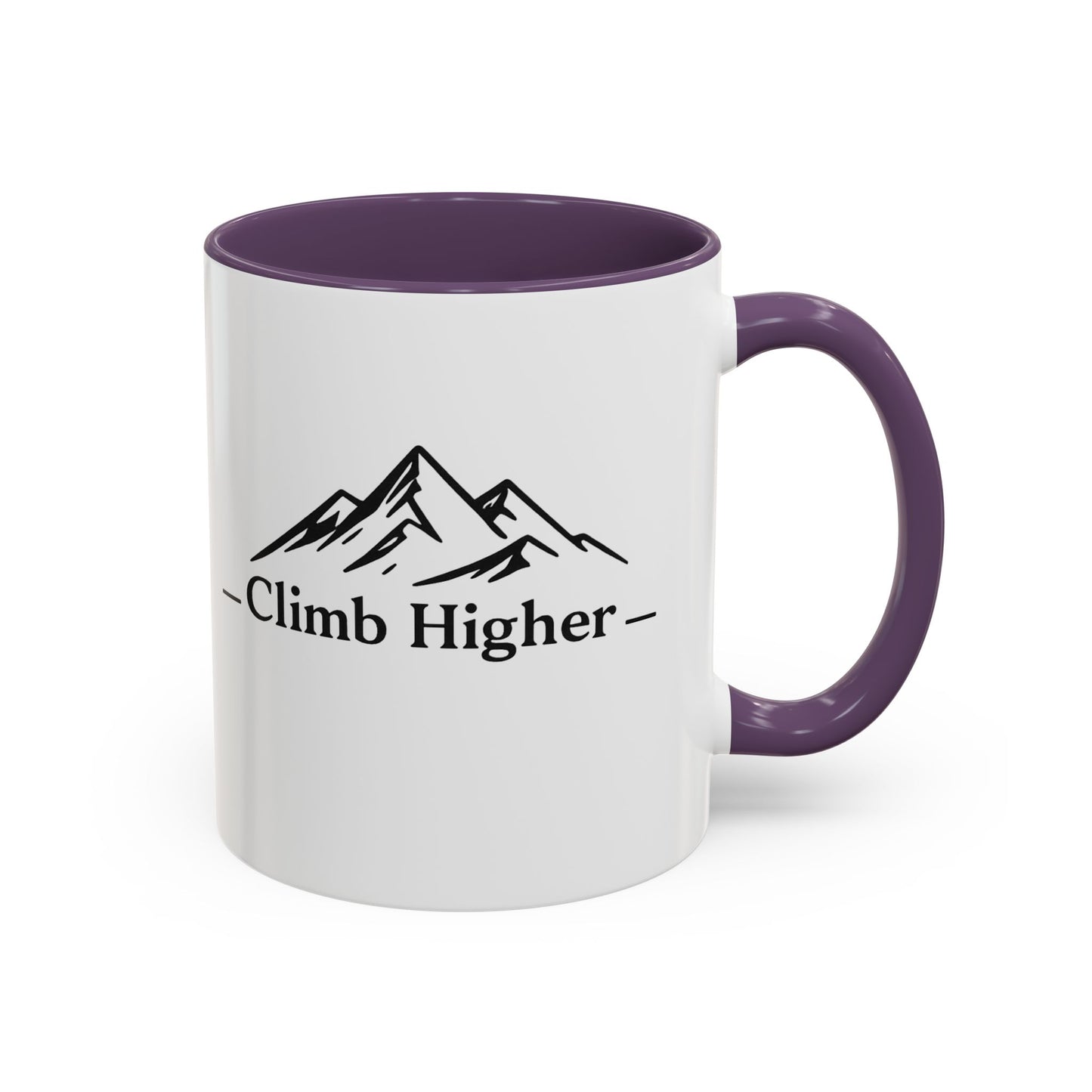 Climb Higher Mountain Coffee Mug — Inspirational Hiking Camper Gift (11/15oz)