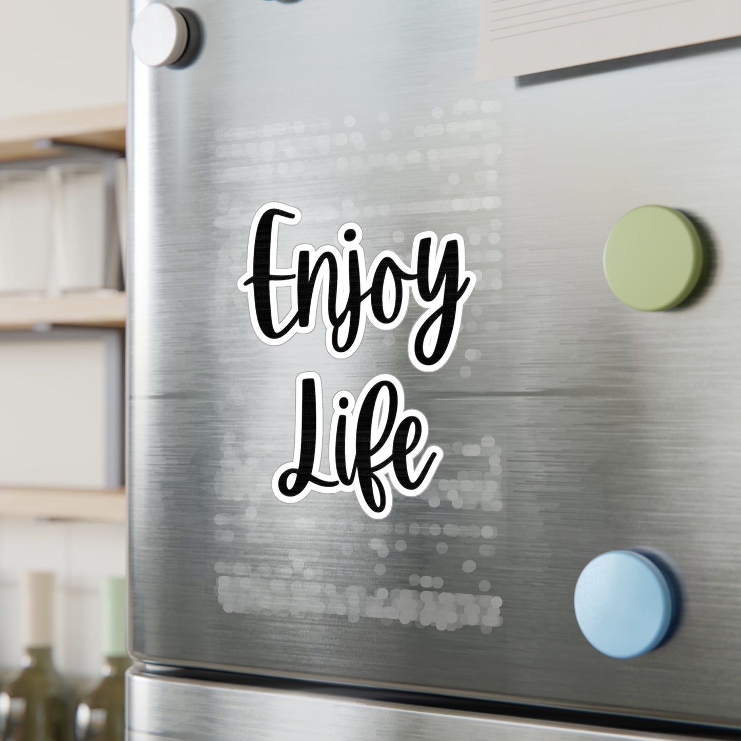 Enjoy Life Vinyl Sticker — Inspirational Kiss-Cut Decal for Water Bottles, Laptops & Windows