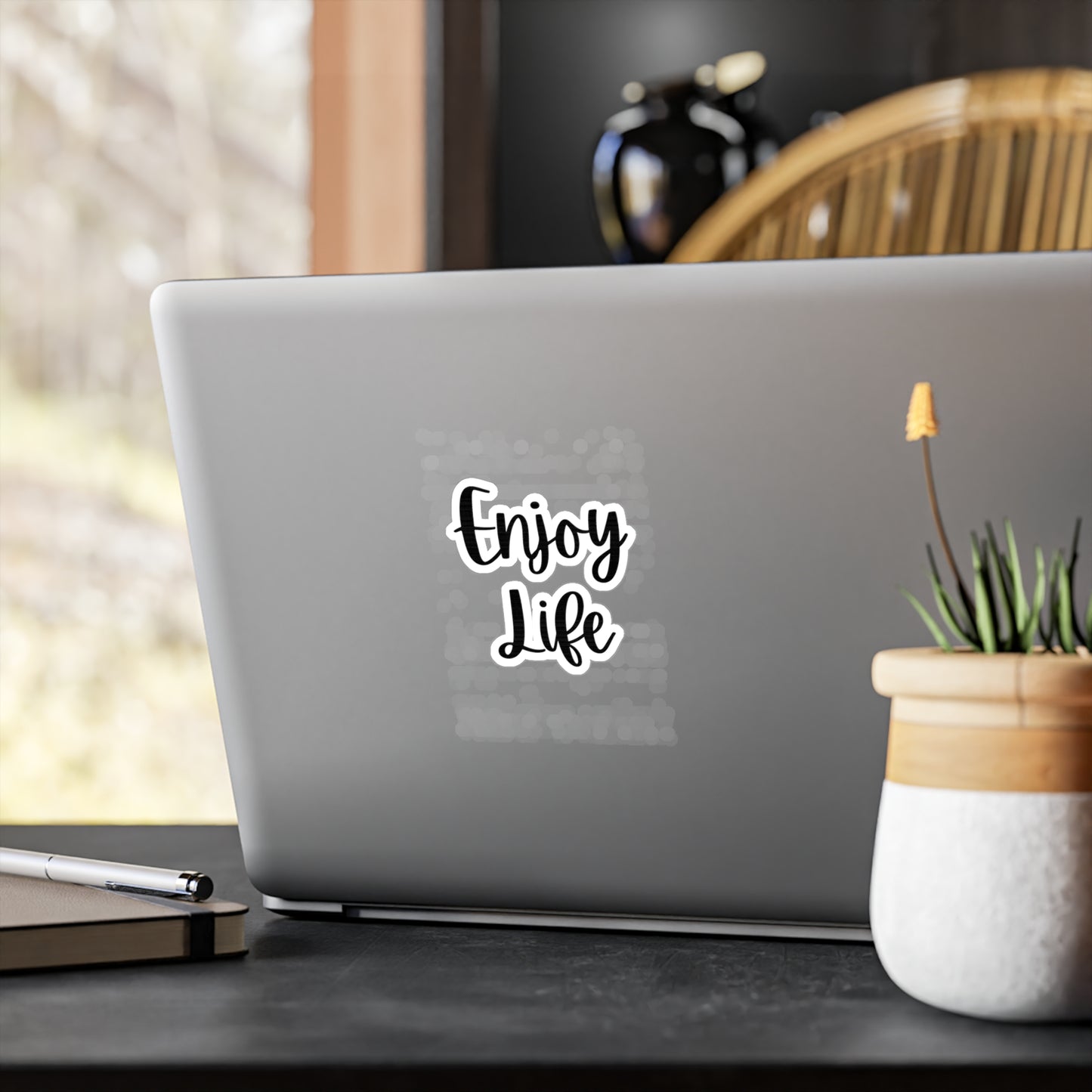 Enjoy Life Vinyl Sticker — Inspirational Kiss-Cut Decal for Water Bottles, Laptops & Windows