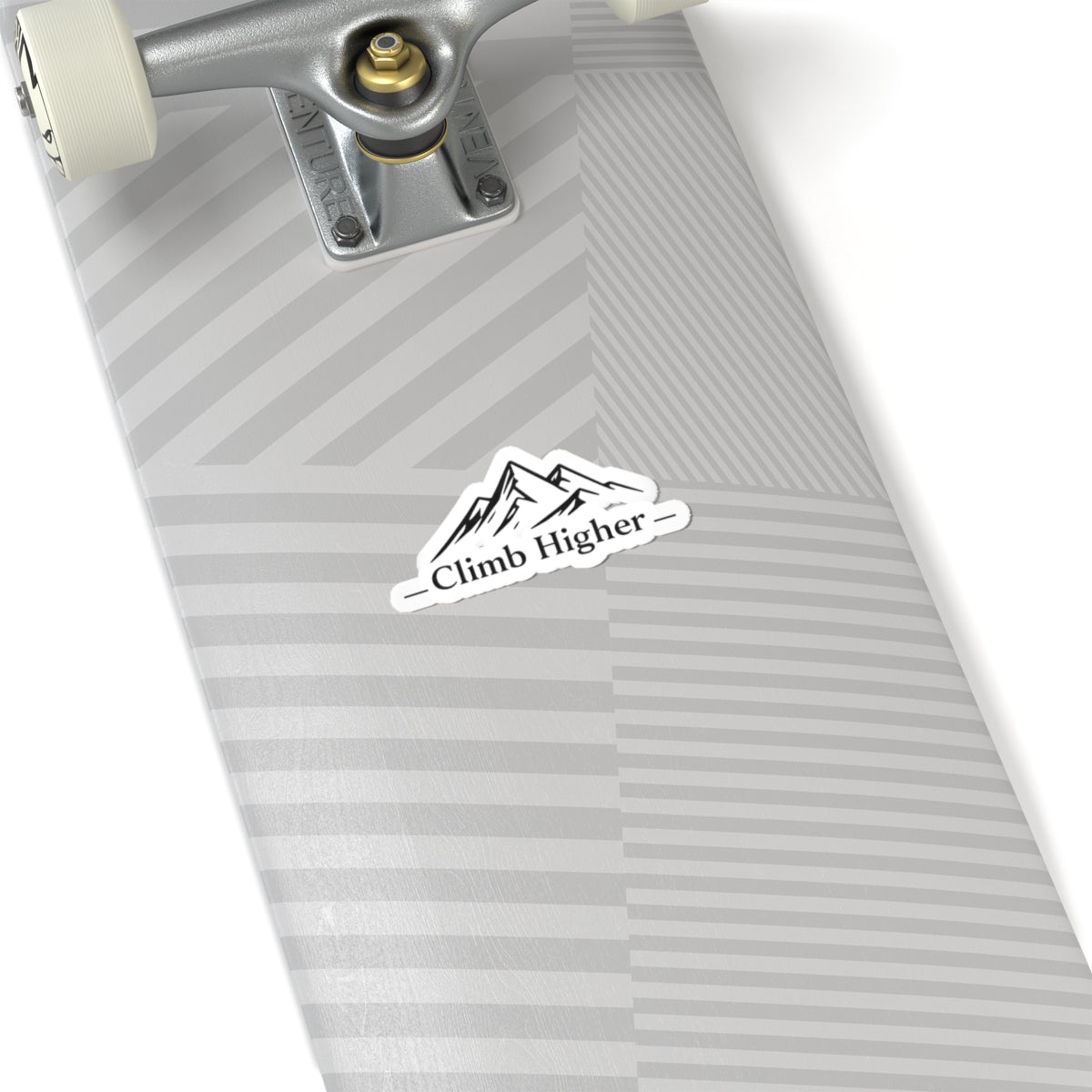 Climb Higher Mountain Sticker — Minimalist Outdoor Adventure Laptop Decal