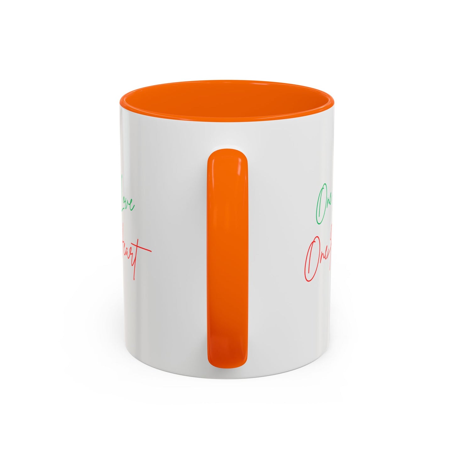 One Love One Heart Accent Coffee Mug — Inspirational Romantic Gift
