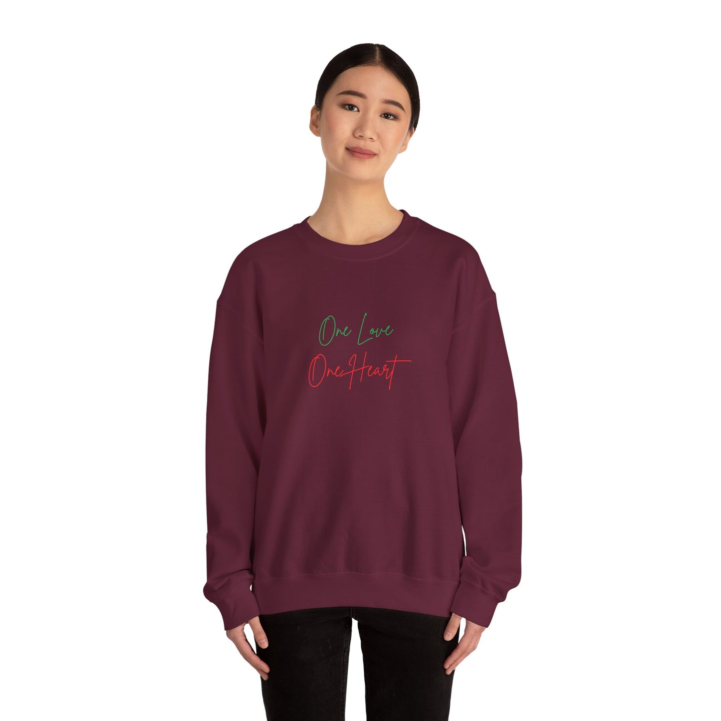 Crewneck Sweatshirt — "One Love One Heart"