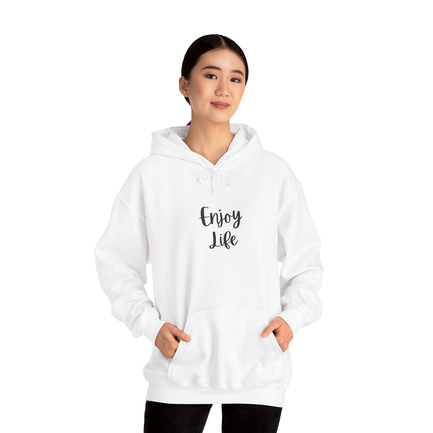 Enjoy Life Hoodie - Minimal Inspirational Graphic Pullover