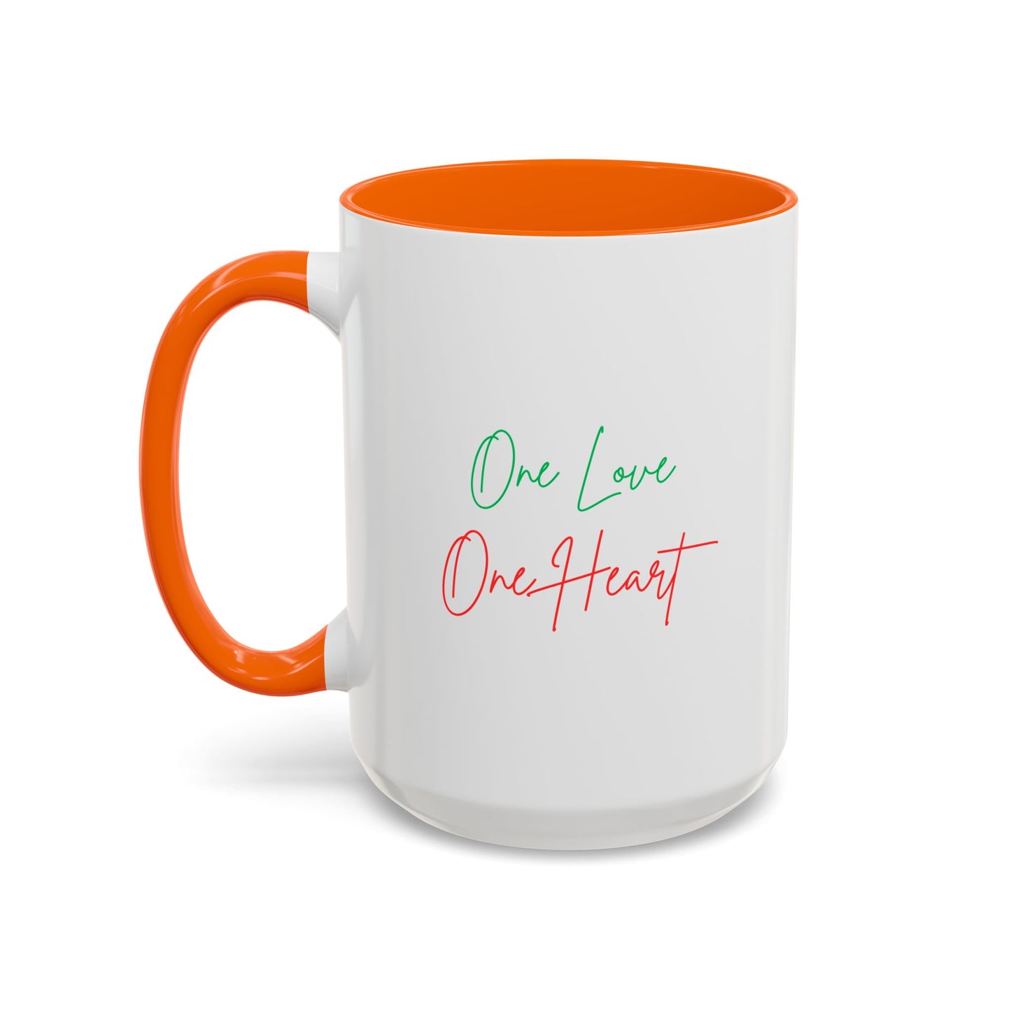One Love One Heart Accent Coffee Mug — Inspirational Romantic Gift