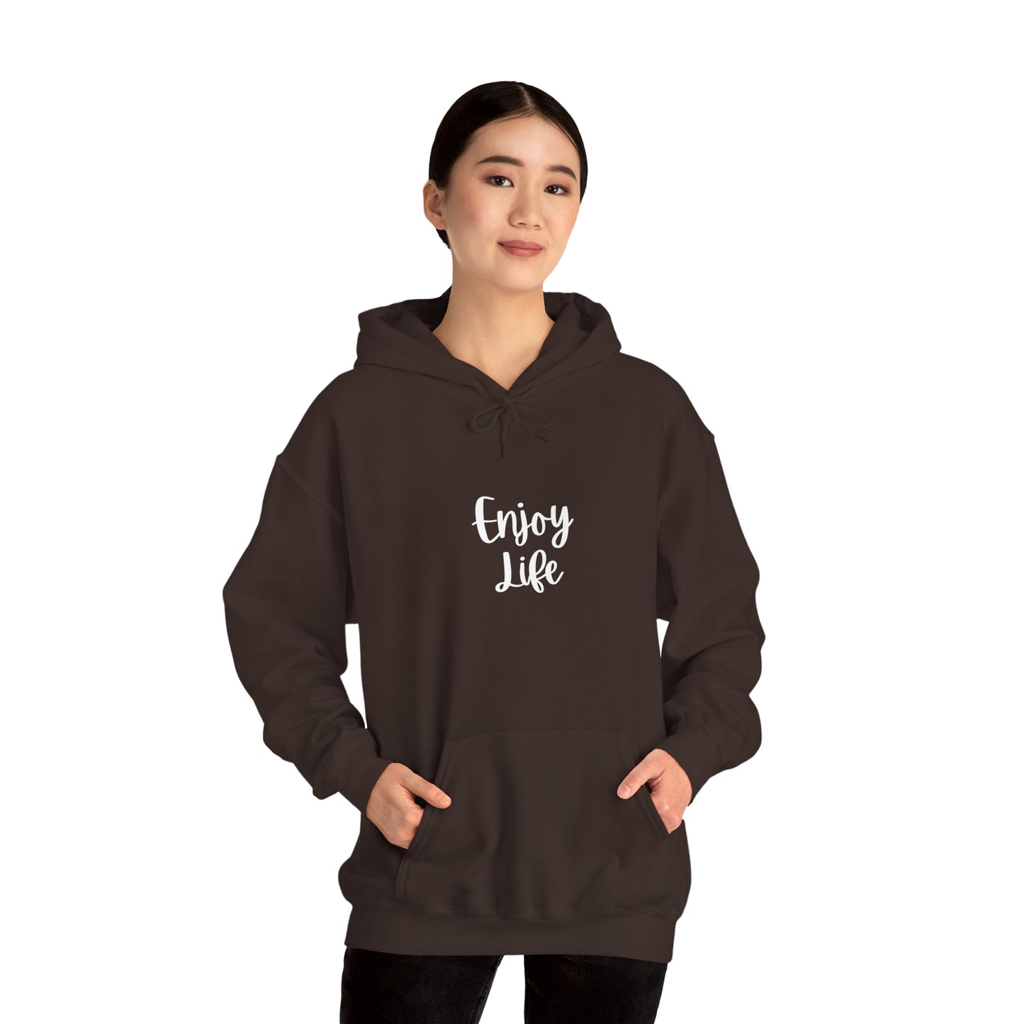 Enjoy Life Hoodie - Minimal Inspirational Graphic Pullover