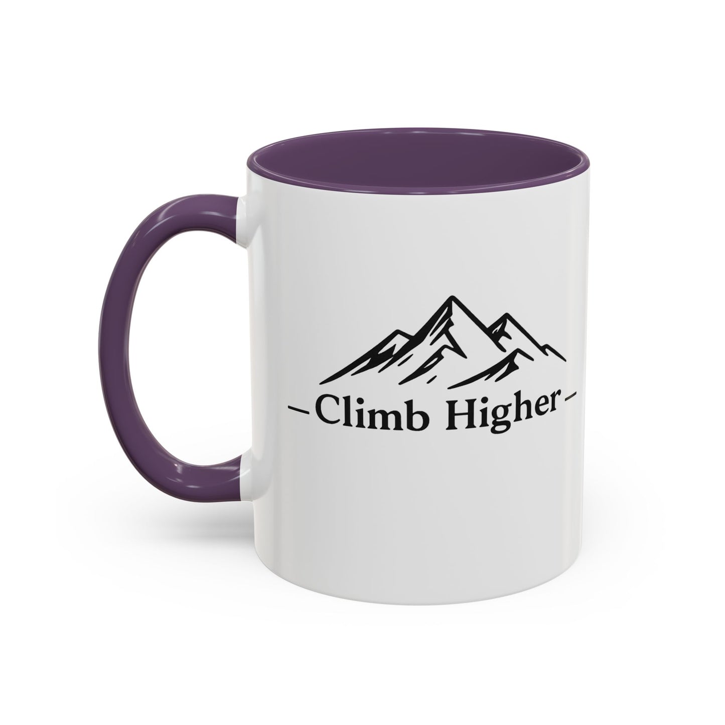 Climb Higher Mountain Coffee Mug — Inspirational Hiking Camper Gift (11/15oz)
