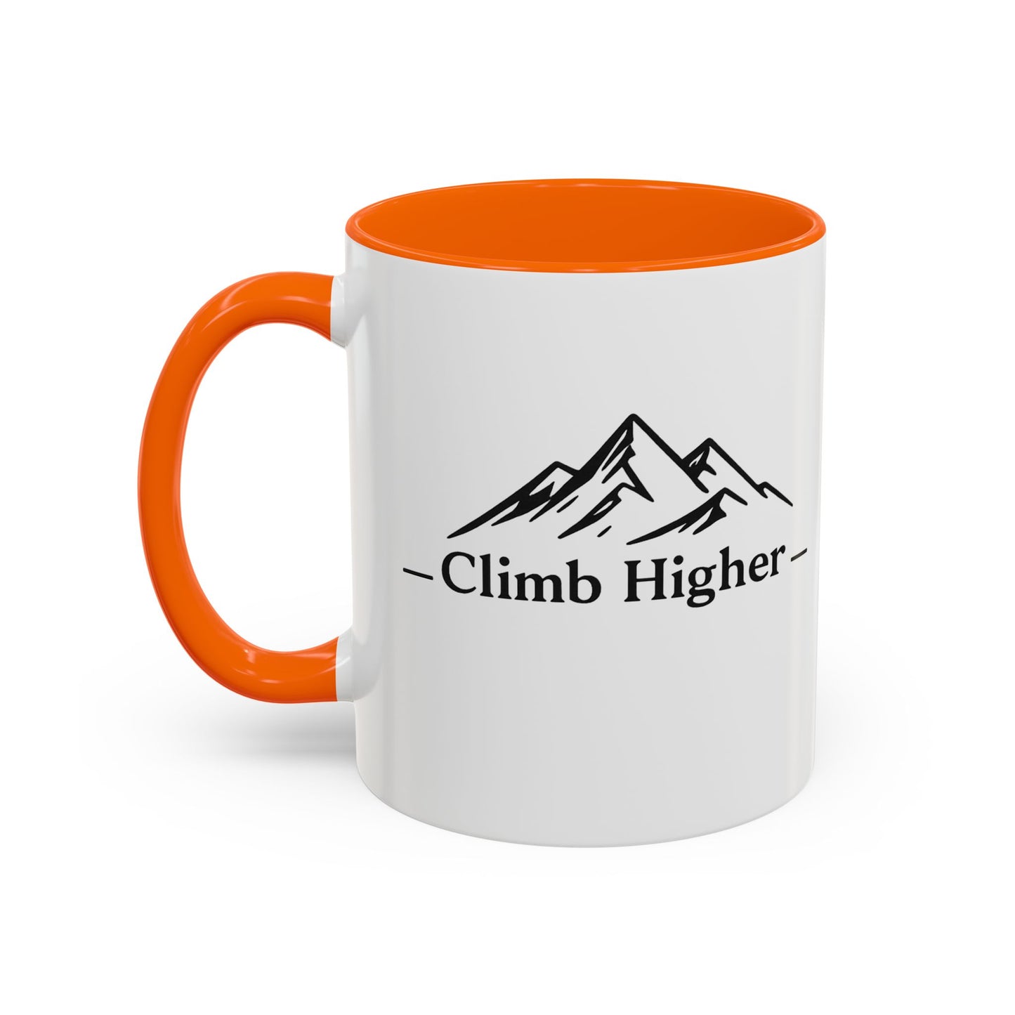 Climb Higher Mountain Coffee Mug — Inspirational Hiking Camper Gift (11/15oz)