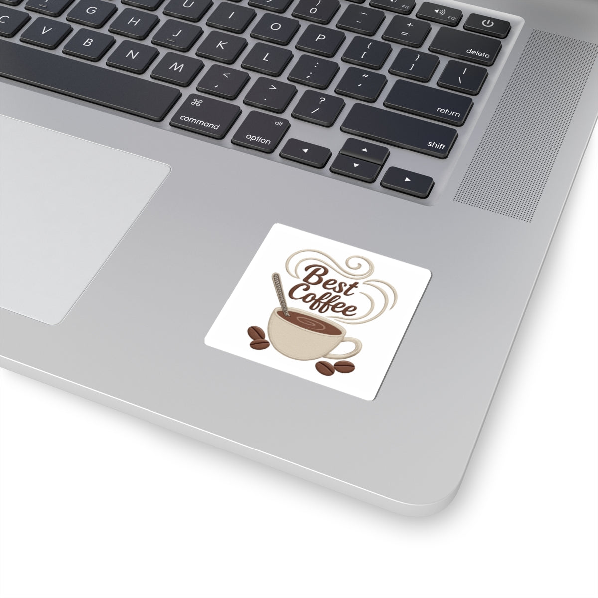 Best Coffee Kiss-Cut Sticker — Cute Coffee Cup Decal for Laptops & Mugs