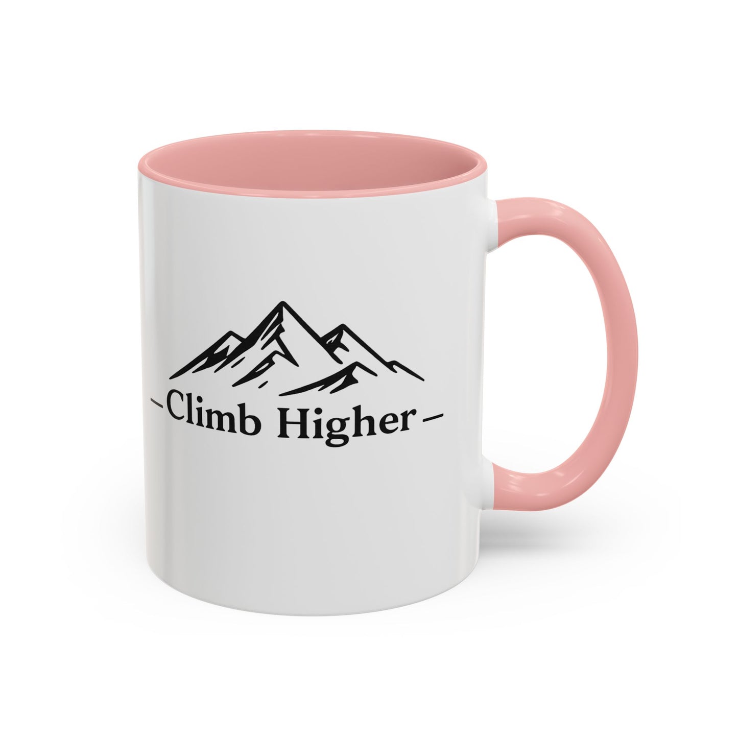 Climb Higher Mountain Coffee Mug — Inspirational Hiking Camper Gift (11/15oz)