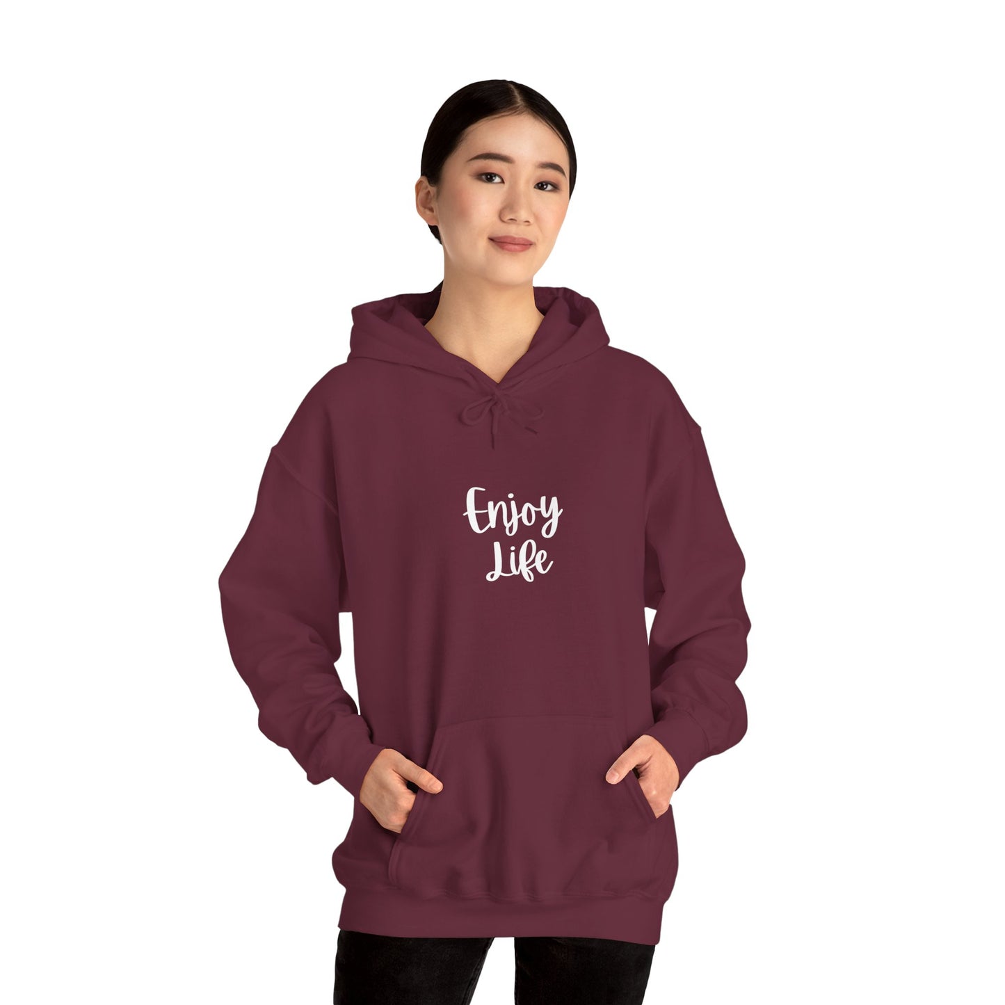 Enjoy Life Hoodie - Minimal Inspirational Graphic Pullover