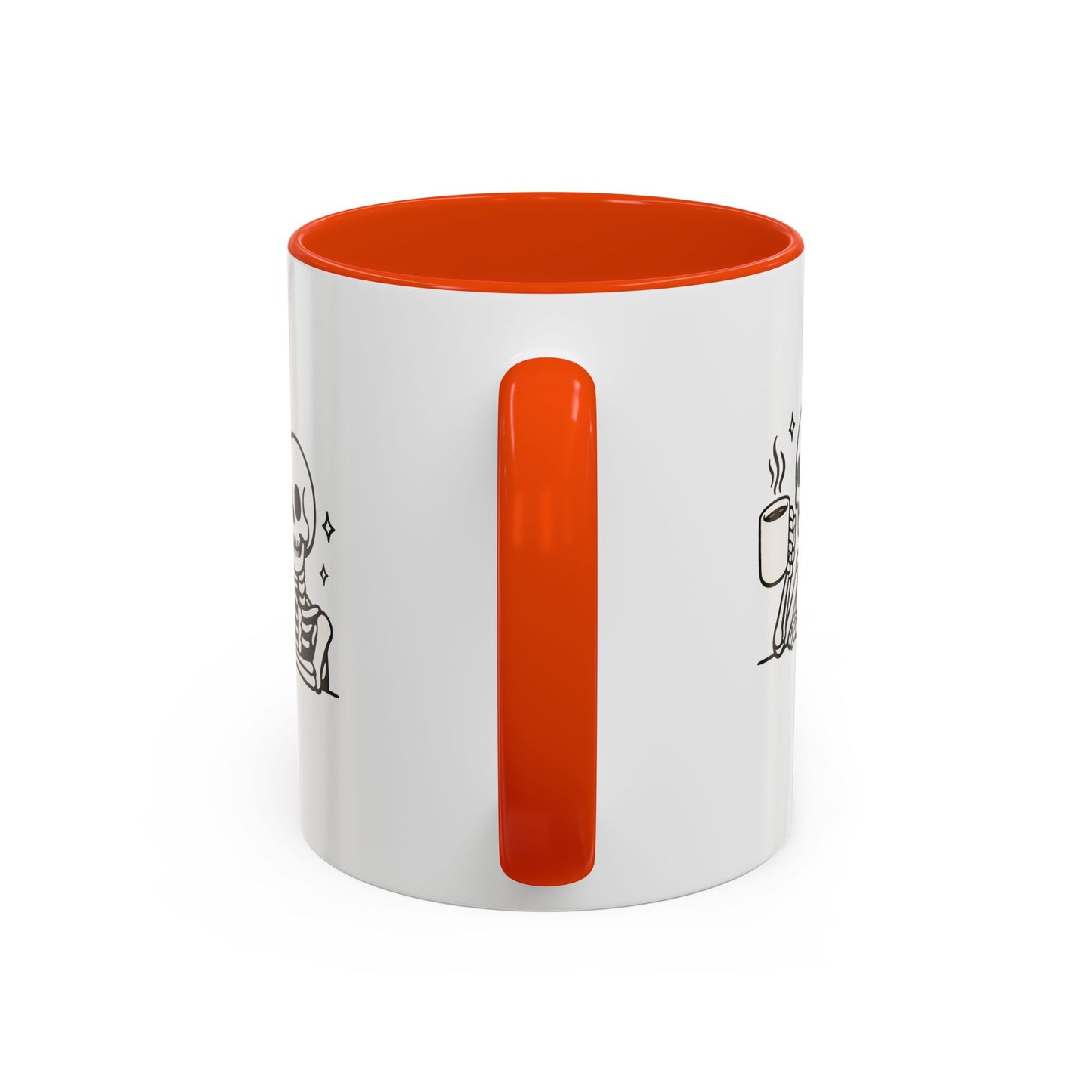 Skeleton Coffee Mug – Cute Skeleton Holding Coffee, Gothic Halloween Ceramic Mug (11oz & 15oz)