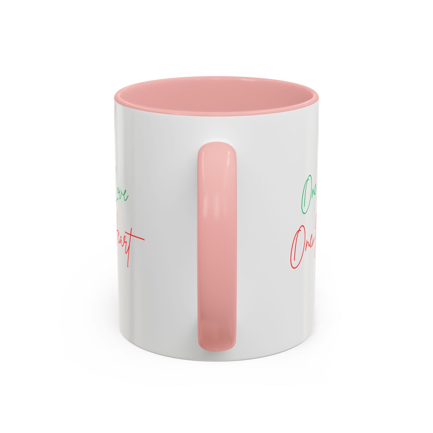 One Love One Heart Accent Coffee Mug — Inspirational Romantic Gift